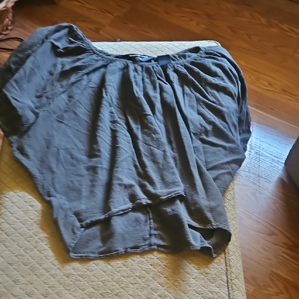 Norma Kamali Textured Brown Top Linen Material